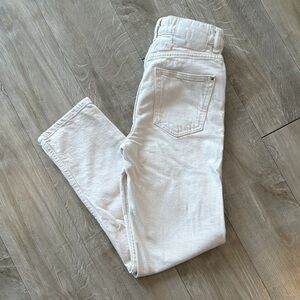 ZARA High Rise Cream Jeans Straight Leg Size 0 Waist 23”